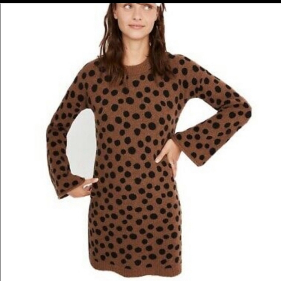 Madewell Leopard Spot Sweater Dress - Picture 2 of 8